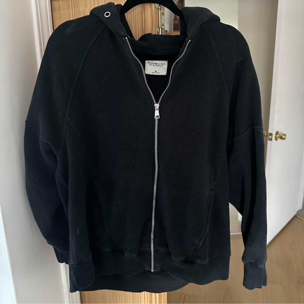 Abercrombie & Fitch Black Zip-Up Hoodie